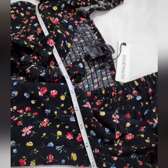 NWT🔥Anthropologie's Olivaceous Floral Off Shoulder Rayon Tie Blouse❤️Size M - Picture 9 of 14